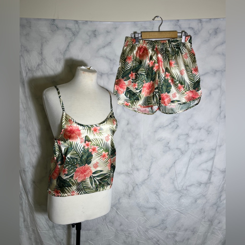 NWOT Floral Satin Sleepwear Set
